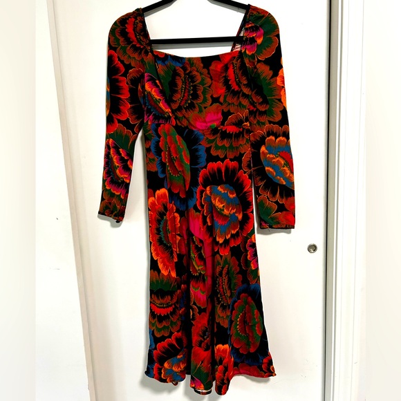 Farm Rio Colorful Floral Midi Dress - Picture 1 of 5